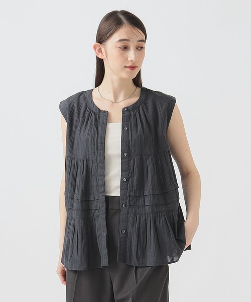B:MING by BEAMS(ビーミングバイビームス)の「インド 2WAY ストライプ ブラウス(S~M)(シャツ/ブラウス・レディース・その他/その他1/スミクロ・MEDIUM/SMALL)」の2枚目の写真