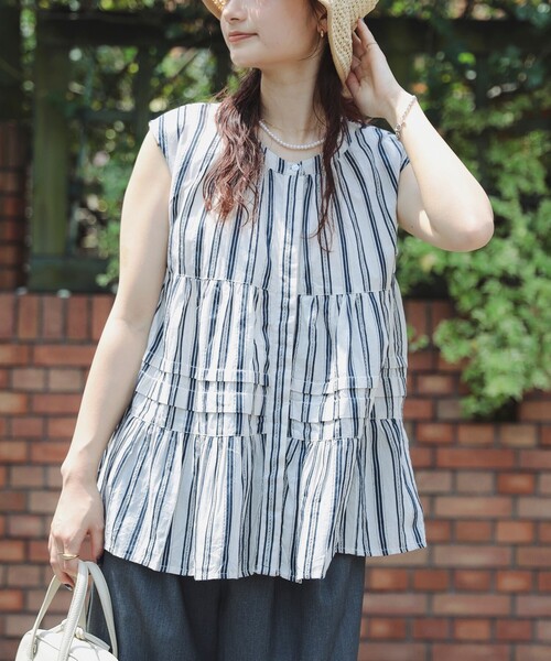 B:MING by BEAMS(ビーミングバイビームス)の「インド 2WAY ストライプ ブラウス(S~M)(シャツ/ブラウス・レディース・その他/その他1/スミクロ・MEDIUM/SMALL)」の3枚目の写真