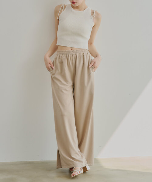 *。・tantan✫゜* CADUNE リボン ニット ノースリニット AEWEN MATOPH＞リボンテープ ノースリーブ ニット（ニット