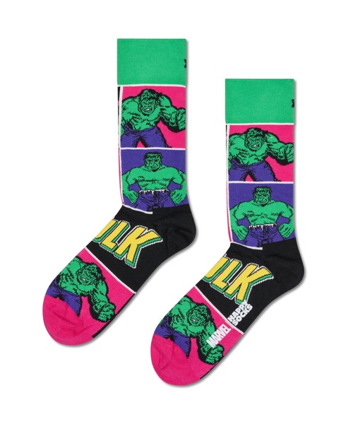 Happy Socks（ハッピーソックス）の「【RS】【HAPPY SOCKS × Marvel】Limited Avengers SOCKS（ソックス/靴下・メンズ・ブルー/イエロー/グリーン/ブラック系その他/ブラック/レッド・SMALL/MEDIUM）」の3枚目の写真