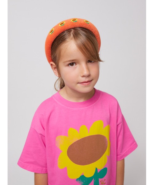 BOBO CHOSES（ボボショーズ）の「Sunflower embroidered terry cloth headband（ヘアバンド・キッズ・レッド・ONE SIZE）」の2枚目の写真
