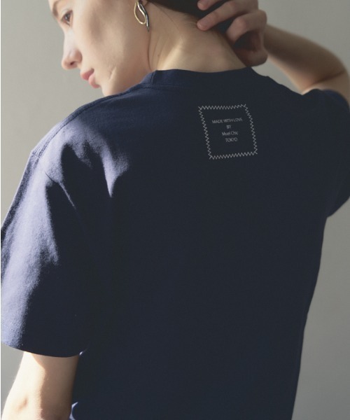Muel Chic(ミュエルシック)の「Growing day Tshirt グローウィングデイTシャツ(Tシャツ/カットソー・レディース・ホワイト/ネイビー/ライトピンク・FREE)」の10枚目の写真