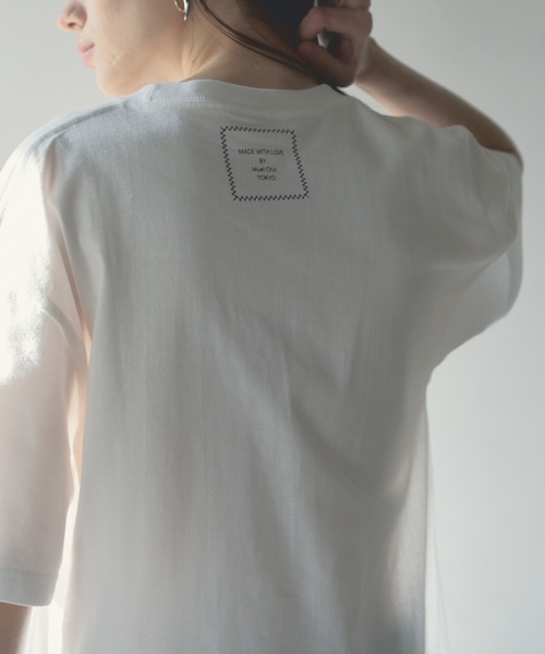 Muel Chic(ミュエルシック)の「Growing day Tshirt グローウィングデイTシャツ(Tシャツ/カットソー・レディース・ホワイト/ネイビー/ライトピンク・FREE)」の6枚目の写真