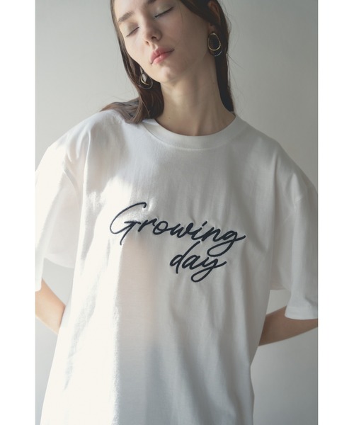 Muel Chic(ミュエルシック)の「Growing day Tshirt グローウィングデイTシャツ(Tシャツ/カットソー・レディース・ホワイト/ネイビー/ライトピンク・FREE)」の7枚目の写真