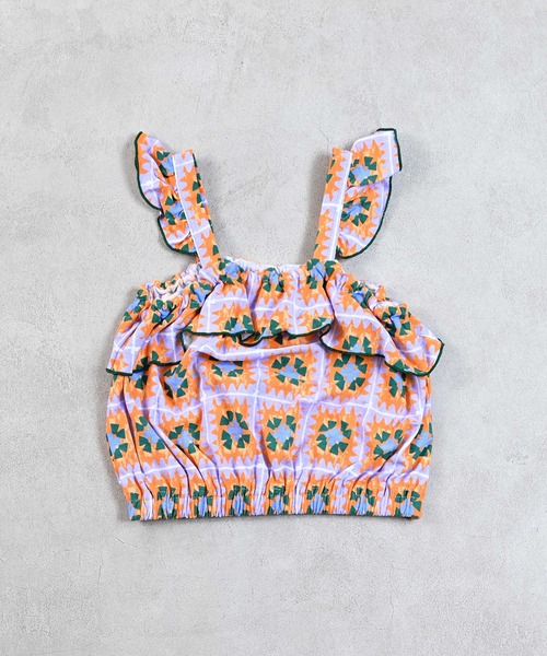 Ocean&Ground(オーシャン&グラウンド)の「ソウガラフリルキャミソール(キャミソール・キッズ・サンドベージュ/パープル/オレンジ・80/90/95/100/110/120/130/140)」の3枚目の写真