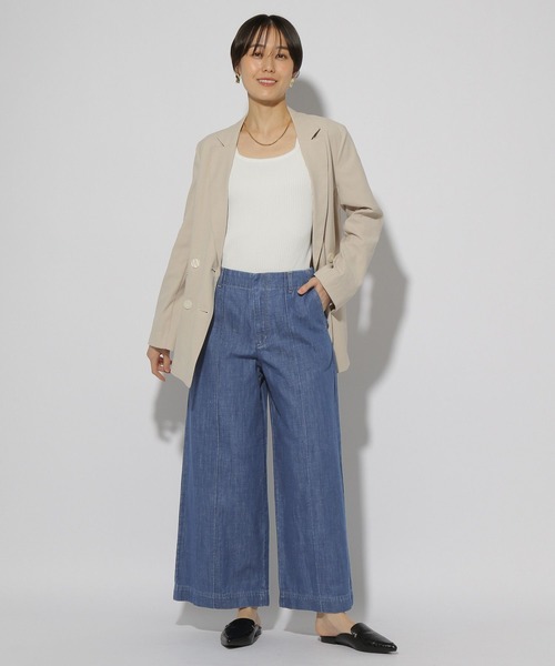 Elura（エルーラ）の「大人サマーワイドデニムパンツ＜低身長サイズあり＞/324903（デニムパンツ・レディース・ネイビー/ライトブルー・MEDIUM/LARGE/FREE(S)）」の8枚目の写真