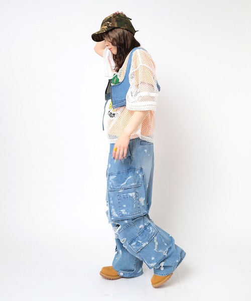 RNA(アールエヌエー)の「R4349 デザインカーゴポケットパンツ(カーゴパンツ・レディース・ライトインディゴブルー・MEDIUM)」の9枚目の写真