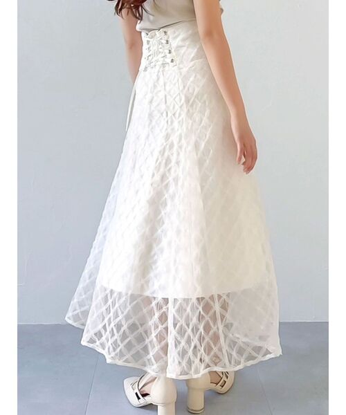 dazzlin（ダズリン）の「アソートコルセットフレアスカート（スカート・レディース・グリーン/ピンク/ブラック/オフホワイト・MEDIUM/SMALL/X-SMALL）」の5枚目の写真