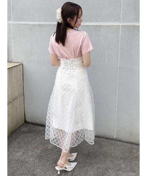 dazzlin（ダズリン）の「アソートコルセットフレアスカート（スカート・レディース・グリーン/ピンク/ブラック/オフホワイト・MEDIUM/SMALL/X-SMALL）」の19枚目の写真