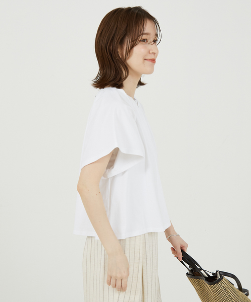 abahouse mavie（アバハウスマヴィ）の「タックフレアーショートプルオーバー（Tシャツ/カットソー・レディース・ブラック/ホワイト/ブラウン・フリー）」の9枚目の写真