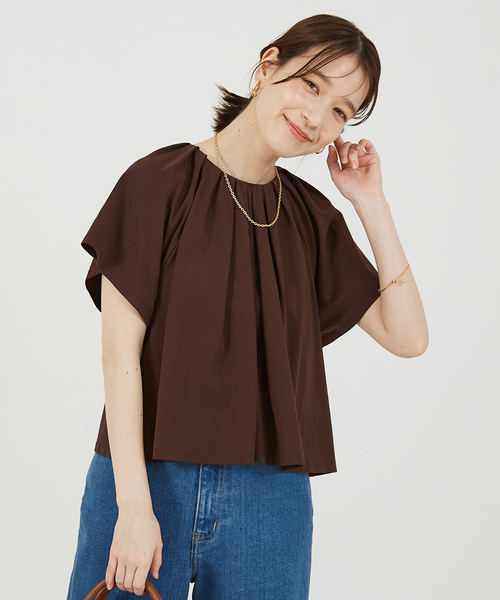abahouse mavie（アバハウスマヴィ）の「タックフレアーショートプルオーバー（Tシャツ/カットソー・レディース・ブラック/ホワイト/ブラウン・フリー）」の15枚目の写真