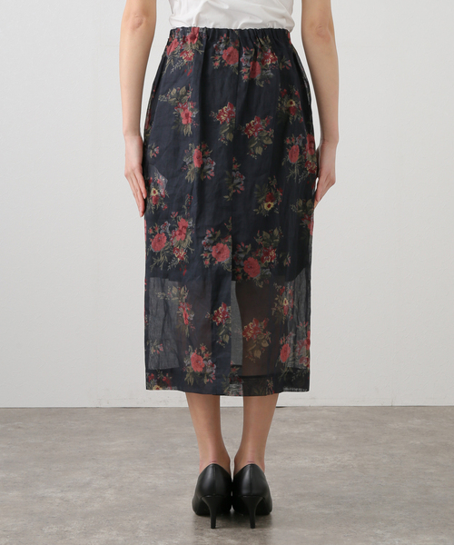 JANE SMITH/ジェーンスミス FLOWER PRINT ORGANDY スカート