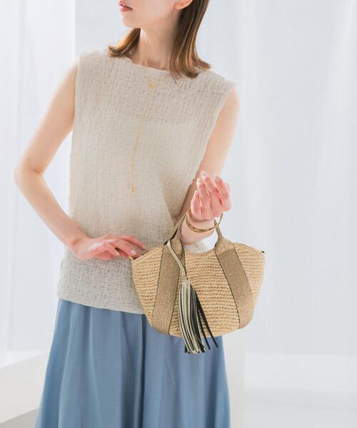 URBAN RESEARCH ROSSO WOMEN（アーバンリサーチ　ロッソ）の「VIOLAd’ORO　ラフィア2WAYバッグ（かごバッグ・レディース・ナチュラル/ゴールド系その他/ベージュ系その他・-）」の8枚目の写真