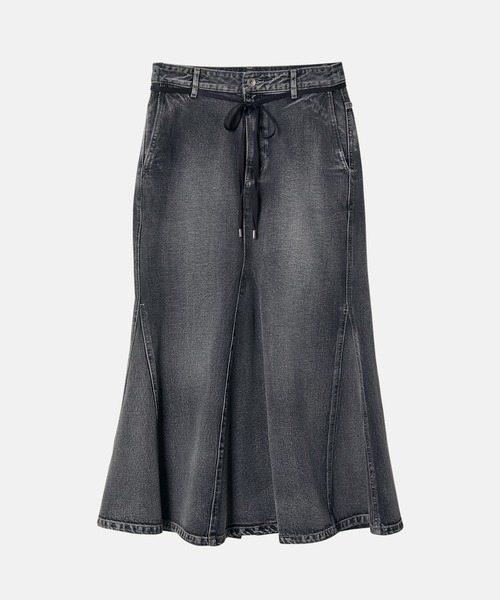 LE CIEL BLUE ルシェルブルー デニムスカート ル シェル ブルー - LE CIEL BLEU | Flared Denim Skirt-Blue-36