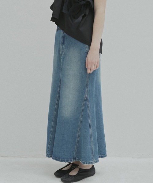 LE CIEL BLEU ルシェルブルー デニムスカート セール】フレアデニムスカート / Flared Denim Skirt（スカート