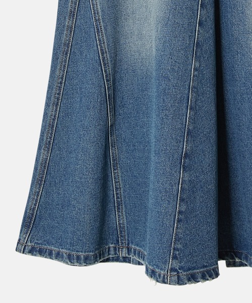 LE CIEL BLUE ルシェルブルー デニムスカート ル シェル ブルー - LE CIEL BLEU | Flared Denim Skirt-Blue-36
