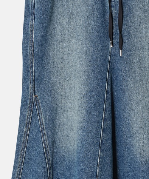 LE CIEL BLUE ルシェルブルー デニムスカート ル シェル ブルー - LE CIEL BLEU | Flared Denim Skirt-Blue-36