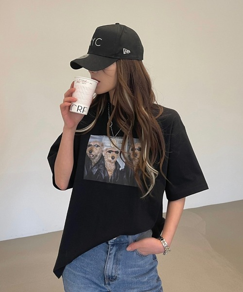 Girly Doll（ガーリードール）の「フォトプリントTシャツ（Tシャツ/カットソー・レディース・ホワイト/ブラック・F）」の8枚目の写真