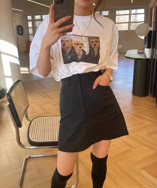 Girly Doll（ガーリードール）の「フォトプリントTシャツ（Tシャツ/カットソー・レディース・ホワイト/ブラック・F）」の14枚目の写真