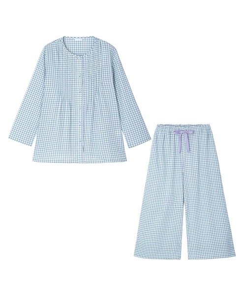 KID BLUE（キッドブルー）の「キッドブルー -２５シャーリングギンガム -長袖パジャマ -KNBK568 -kidblue（ルームウェア/パジャマ・レディース・ブラック/グリーン系その他・M/L）」の16枚目の写真