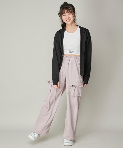 JENNI love(ジェニィラブ)の「【ウエスト調整可】ポケットリボンカーゴパンツ(カーゴパンツ・キッズ・ブラック/アイボリー/ピンク・140cm/130cm/150cm/160cm)」の21枚目の写真