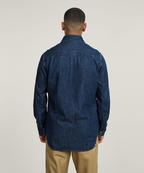 G-STAR（ジースター）の「SLIM DENIM SHIRT/ヴィンテージライクベーシックデザインスリムデニムシャツ（シャツ/ブラウス・メンズ・ダークインディゴブルー・MEDIUM/LARGE/X-LARGE/SMALL）」の2枚目の写真