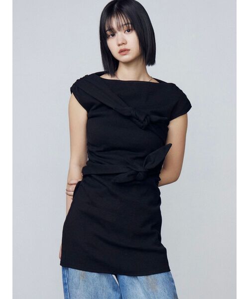 GYDA WEB限定 SIDE ギャザースリットミニワンピース EMODA SIDE ギャザースリットミニワンピース[品番：MKSW0050060]｜GYDA