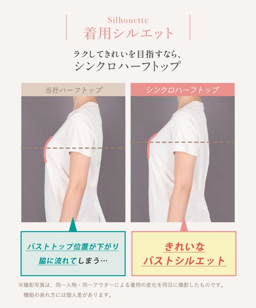 WING(ウイング)の「「シンクロハーフトップ」ノンワイヤーブラ(ブラジャー・レディース・ベージュ/ピンク/ナチュラル/ブラック・M/L/LL/3L)」の10枚目の写真