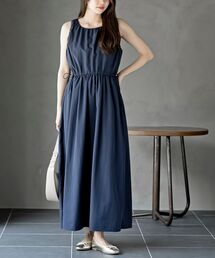 ウエストドロストシャーリングワンピース