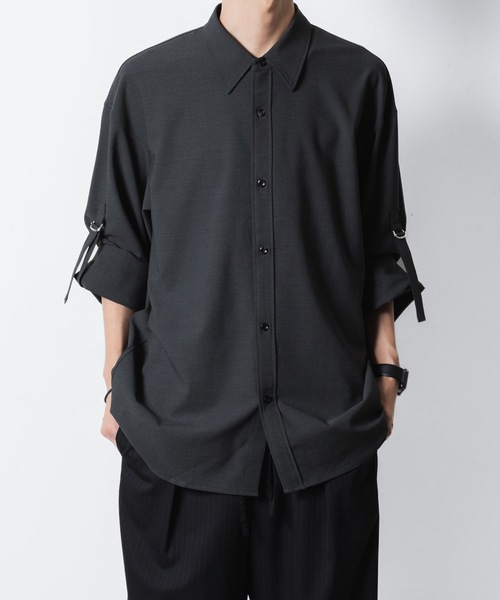 ATTACHMENT（アタッチメント）の「PE/RY ストレッチトロピカル ストラップスリーブ L/S SHIRT / PE/RY STRETCH TROPICAL STRAP SLEEVE L/S SHIRT（シャツ/ブラウス・メンズ・ホワイト/ブラック/グレー/ライトグリーン・1/3/2）」の4枚目の写真
