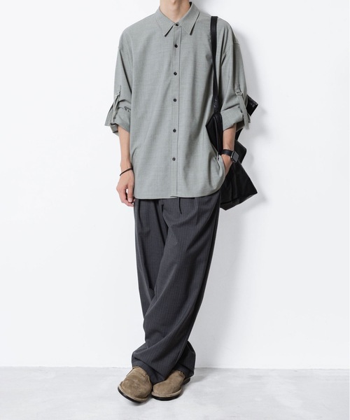ATTACHMENT（アタッチメント）の「PE/RY ストレッチトロピカル ストラップスリーブ L/S SHIRT / PE/RY STRETCH TROPICAL STRAP SLEEVE L/S SHIRT（シャツ/ブラウス・メンズ・ホワイト/ブラック/グレー/ライトグリーン・1/3/2）」の18枚目の写真