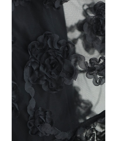 cawaii（カワイイ）の「（黒）ふわふわと花が浮かぶ2重チュールミディアムスカート（スカート・レディース・ブラック・FREE）」の12枚目の写真