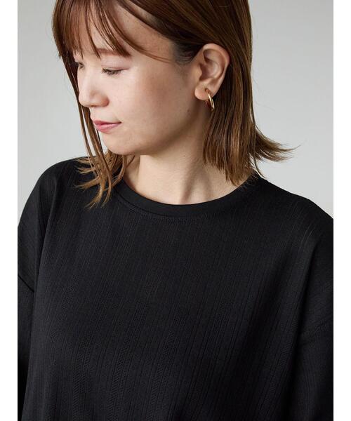 Lugnoncure（ルノンキュール）の「パターンメッシュTシャツ（Tシャツ/カットソー・レディース・ブラック/チャコールグレー/ブルー/オフホワイト・F）」の3枚目の写真