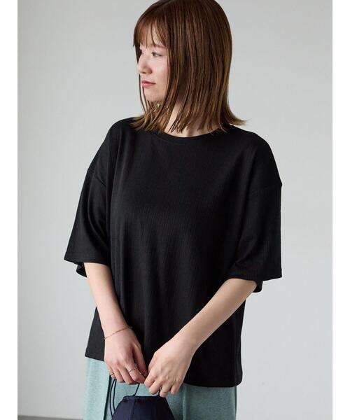 Lugnoncure（ルノンキュール）の「パターンメッシュTシャツ（Tシャツ/カットソー・レディース・ブラック/チャコールグレー/ブルー/オフホワイト・F）」の17枚目の写真