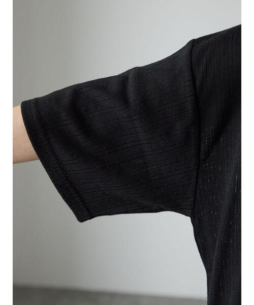 Lugnoncure（ルノンキュール）の「パターンメッシュTシャツ（Tシャツ/カットソー・レディース・ブラック/チャコールグレー/ブルー/オフホワイト・F）」の18枚目の写真