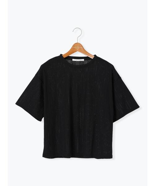 Lugnoncure（ルノンキュール）の「パターンメッシュTシャツ（Tシャツ/カットソー・レディース・ブラック/チャコールグレー/ブルー/オフホワイト・F）」の20枚目の写真