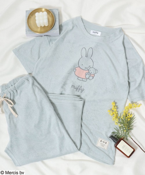 Miffy（ミッフィー） キャラクター刺繍パイルTシャツ×クロップド