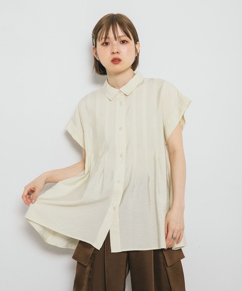 KBF（ケイビーエフ）の「スリーブレスタックフレアブラウス（シャツ/ブラウス・レディース・ネイビー/ピンク/アイボリー・ONE）」の6枚目の写真