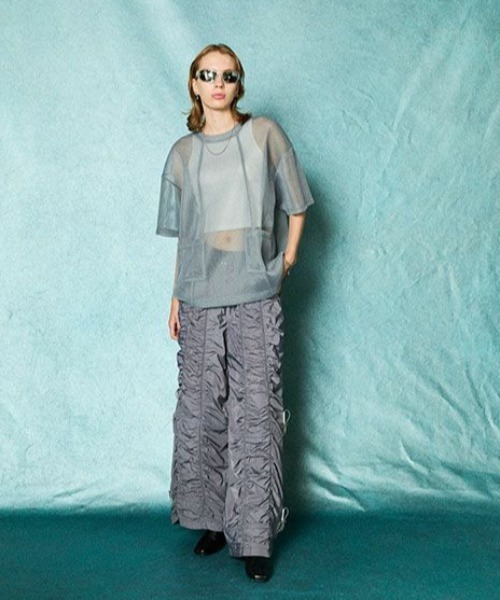 TAUPE(トープ)の「TAUPE/トープ/DOUBLE MESH POCKET TEE(Tシャツ/カットソー・メンズ・グレー/モスグリーン・2/3)」の3枚目の写真