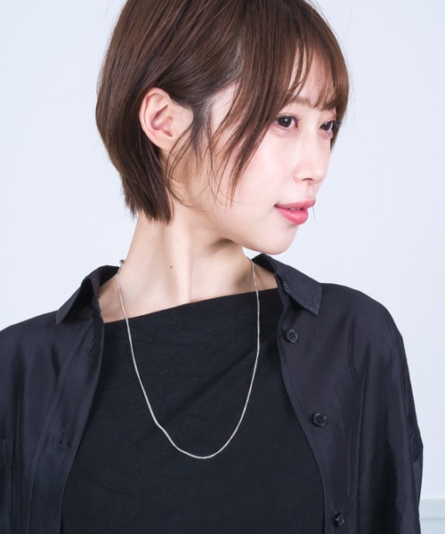 TOMWOOD(トムウッド)】Curb Chain Slim シルバーネックレス 24.5