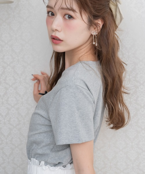 couture BY ROJITA（クチュールバイロジータ）の「CATプリントミ二Tシャツ（Tシャツ/カットソー・レディース・ブラック/グレー/ホワイト・FREE）」の20枚目の写真