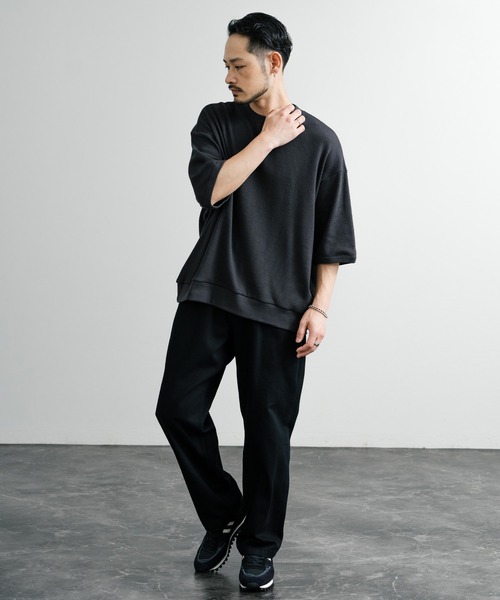 Audience（オーディエンス）の「Upscape Audience アップスケープオーディエンス 日本製 国産泉州ハニカムサーマルニット7.45オンススウェットライクTシャツ AUD6613（Tシャツ/カットソー・メンズ・ブラック/オリーブ/ネイビー/スミクロ・L/M）」の21枚目の写真