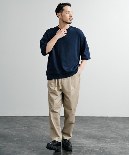 Audience（オーディエンス）の「Upscape Audience アップスケープオーディエンス 日本製 国産泉州ハニカムサーマルニット7.45オンススウェットライクTシャツ AUD6613（Tシャツ/カットソー・メンズ・ブラック/オリーブ/ネイビー/スミクロ・L/M）」の5枚目の写真