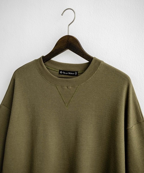 Audience（オーディエンス）の「Upscape Audience アップスケープオーディエンス 日本製 国産泉州ハニカムサーマルニット7.45オンススウェットライクTシャツ AUD6613（Tシャツ/カットソー・メンズ・ブラック/オリーブ/ネイビー/スミクロ・L/M）」の9枚目の写真