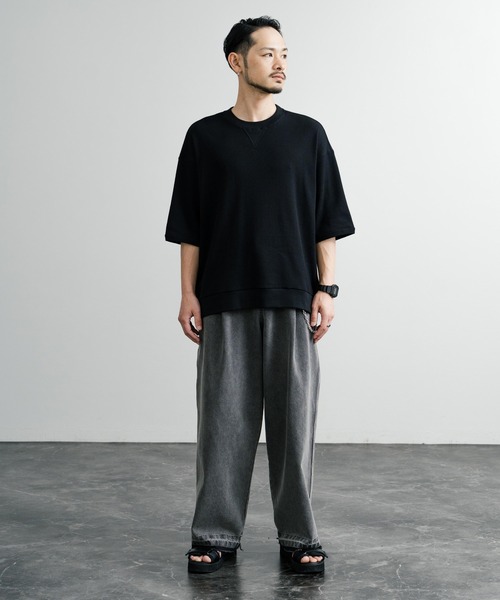 Audience（オーディエンス）の「Upscape Audience アップスケープオーディエンス 日本製 国産泉州ハニカムサーマルニット7.45オンススウェットライクTシャツ AUD6613（Tシャツ/カットソー・メンズ・ブラック/オリーブ/ネイビー/スミクロ・L/M）」の17枚目の写真