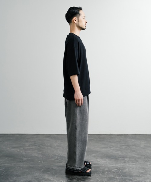 Audience（オーディエンス）の「Upscape Audience アップスケープオーディエンス 日本製 国産泉州ハニカムサーマルニット7.45オンススウェットライクTシャツ AUD6613（Tシャツ/カットソー・メンズ・ブラック/オリーブ/ネイビー/スミクロ・L/M）」の18枚目の写真