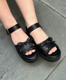 F i.n.t（フィント）の「レース風カットワーク厚底サンダル/ fint　フィント（サンダル）」