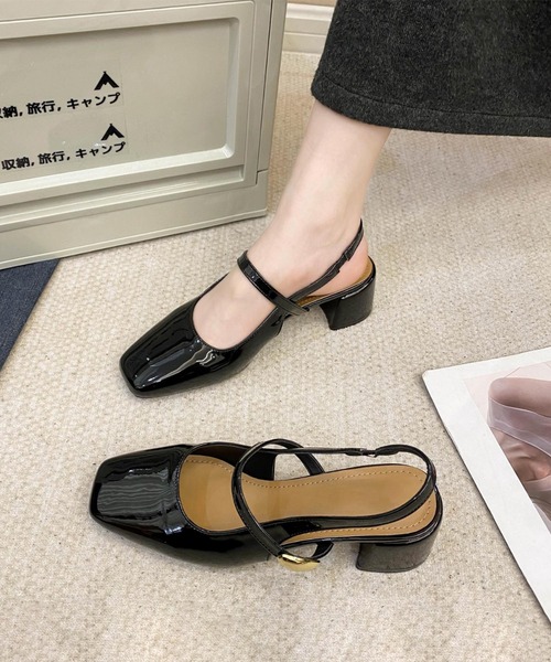 aimoha(アイモハ)の「ストラップパンプス (SS)(パンプス・レディース・ブラック/ホワイト・24.5cm/23.0cm/24.0cm/25.0cm/23.5cm)」の11枚目の写真