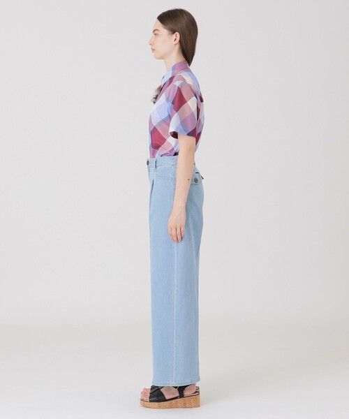ストレッチデニムワイドパンツ（デニムパンツ）｜BLUE LABEL