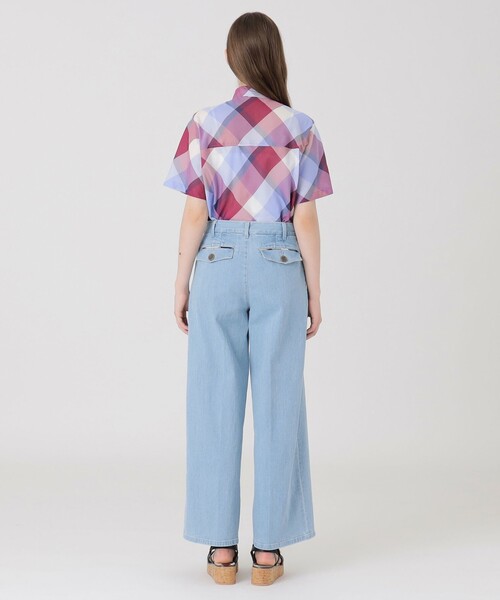 ブルーレーベルクレストブリッジ　ストレッチデニムワイドパンツ ストレッチデニムワイドパンツ（デニムパンツ）｜BLUE LABEL